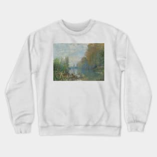 Bords De La Seine En Automne by Claude Monet Crewneck Sweatshirt